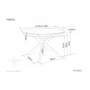Стол обеденный SIGNAL PORTO Ceramic темно-серый мрамор/черный мат 120-160/120